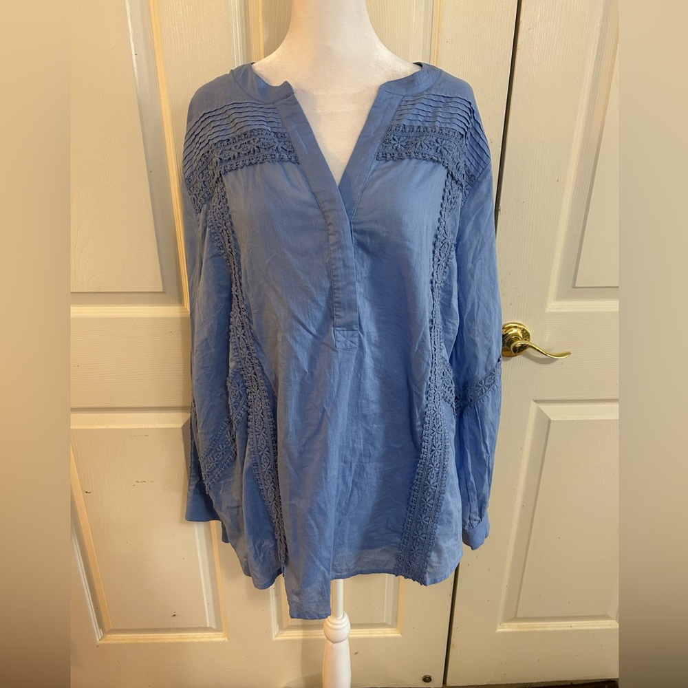 Soft Surroundings blue lacy tunic & cami, 3X